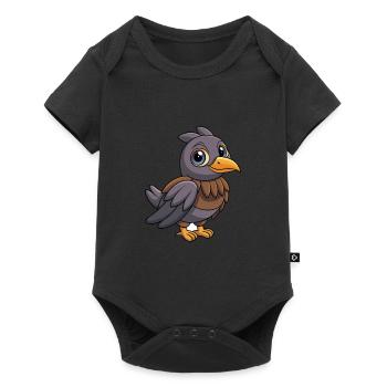 Corbeau Mascotte mignonne Personnage de dessin animé Kawaii - Body à manches courtes Premium Bébé - noir - Devant