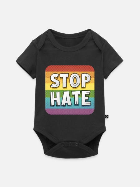 LGBTQ Stop Hate - Baby Premium Kurzarmbody - Schwarz