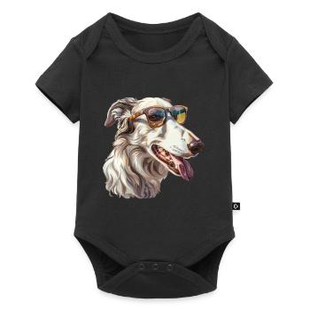 Borzoi, Borzoi, Dog, Sunglasses, Summer, Gift - Baby Premium short-sleeve bodysuit - black - Front