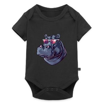 Hippo, Hippo, Hippo, Sunglasses, Summer - Baby Premium short-sleeve bodysuit - black - Front