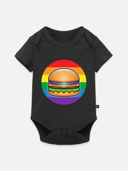 LGBTQ Hamburger - Baby Premium Kurzarmbody - Schwarz