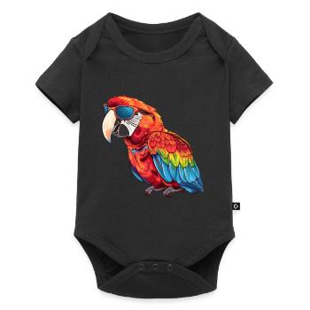 Perroquet, Oiseau, Tropical, Lunettes De Soleil, Été - Body à manches courtes Premium Bébé - noir - Devant