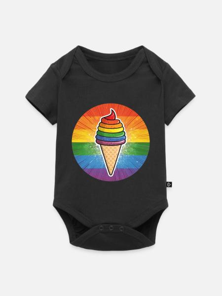 LGBTQ Ice Cream Eis - Baby Premium Kurzarmbody - Schwarz