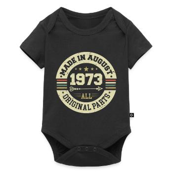August 1973 Birthday present August 1973 August - Baby Premium short-sleeve bodysuit - black - Front