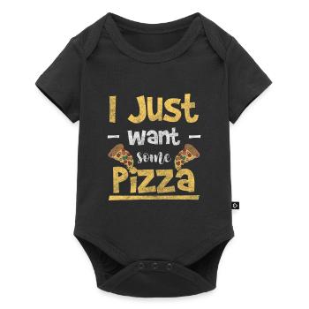 Pizza Fromage Délicieux - Body à manches courtes Premium Bébé - noir - Devant