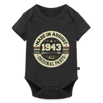 August 1943 Birthday present August 1943 August - Baby Premium short-sleeve bodysuit - black - Front