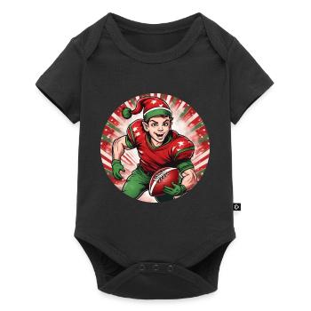 Elfe de Noël Football Américain - Body à manches courtes Premium Bébé - noir - Devant