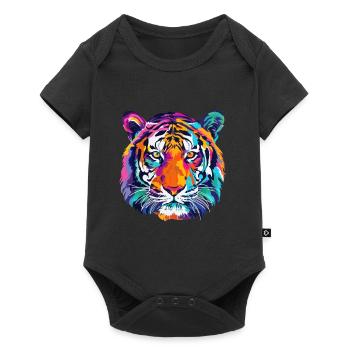 Tiger Multicolored Tiger Head - Baby Premium short-sleeve bodysuit - black - Front
