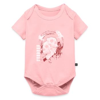 Tatouage Cool Raven Trash - Body à manches courtes Premium Bébé - rose - Devant