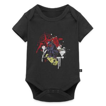 Tatouage Crâne de Corbeau Moderne - Body à manches courtes Premium Bébé - noir - Devant
