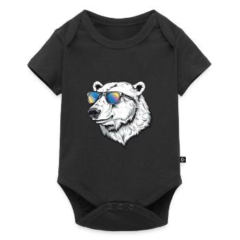 Polar Bear Funny Summer Sun - Baby Premium short-sleeve bodysuit - black - Front