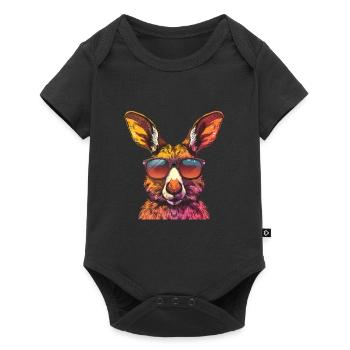 Lunettes de soleil kangourou drôle - Body à manches courtes Premium Bébé - noir - Devant
