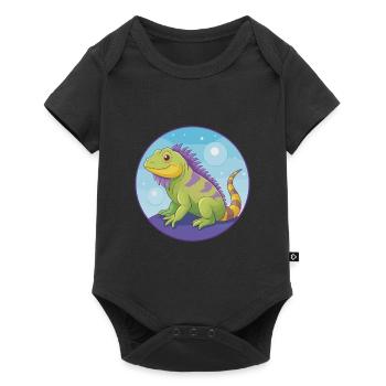 Iguana Cute Kawaii Cartoon Clipart Animal Pet - Baby Premium short-sleeve bodysuit - black - Front