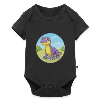 Komodo Dragon Cute Kawaii Cartoon Clipart Animal - Baby Premium short-sleeve bodysuit - black - Front
