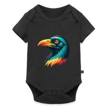 corbeau mignon kawaii dessin animé clipart visage d’animal - Body à manches courtes Premium Bébé - noir - Devant