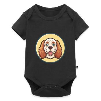 Clumber Spaniel Dog Breed Cartoon Kawaii Clipart - Baby Premium short-sleeve bodysuit - black - Front