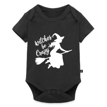 Hexe Hexenbroomen Spruch Witches Be Crazy - Baby Premium short-sleeve bodysuit - black - Front
