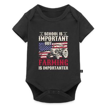 Bauer Acker Feld - Baby Premium Kurzarmbody - Schwarz - Vorne