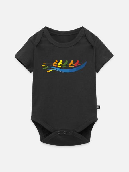 Rudermannschaft Comic Look - Baby Premium Kurzarmbody - Schwarz
