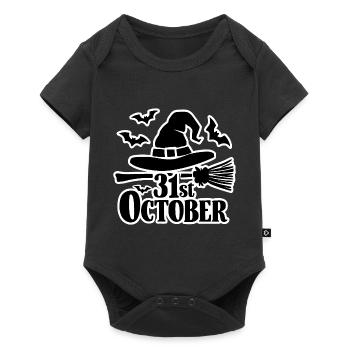 31 octobre Halloween Dicton Citation - Body à manches courtes Premium Bébé - noir - Devant