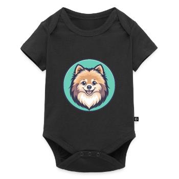 Pommersche Deutsche Spitz Hunderasse Karikatur Kawaii - Baby Premium Kurzarmbody - Schwarz - Vorne