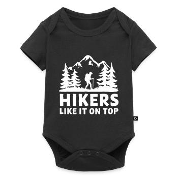 Hikers Friends of Nature Bergen Forest Outdoor - Baby Premium short-sleeve bodysuit - black - Front