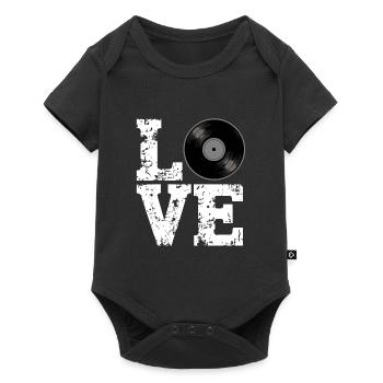 Disque vinyle Love Lettering Amateur de vinyle - Body à manches courtes Premium Bébé - noir - Devant