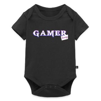 Jeder gamer braucht sein bunny! - Baby Premium Kurzarmbody - Schwarz - Vorne
