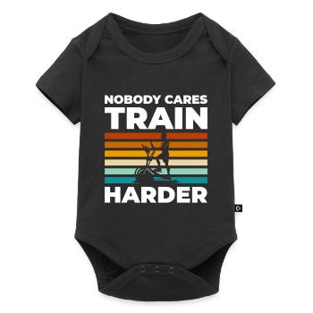 Training Muskeln Trainer - Baby Premium Kurzarmbody - Schwarz - Vorne