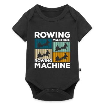 Rudergerät Sport Ausdauer Rudertraining - Baby Premium Kurzarmbody - Schwarz - Vorne