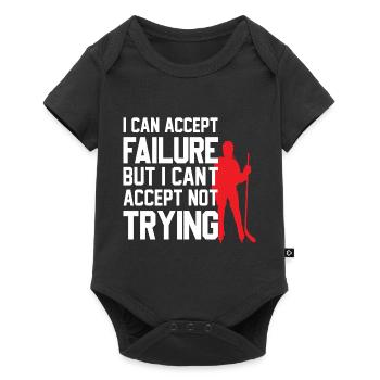 Design de hockey sur glace cool avec un dicton motivant - Body à manches courtes Premium Bébé - noir - Devant