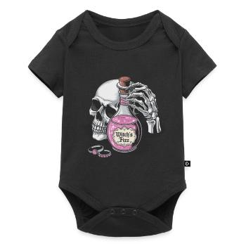 Crâne d’Halloween pétillant de sorcière - Body à manches courtes Premium Bébé - noir - Devant