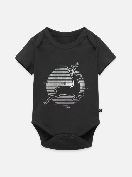 Reh - Baby Premium Kurzarmbody - Schwarz
