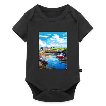 Bude Cornwall England Travel Poster Souvenir WPA - Baby Premium short-sleeve bodysuit - black - Front
