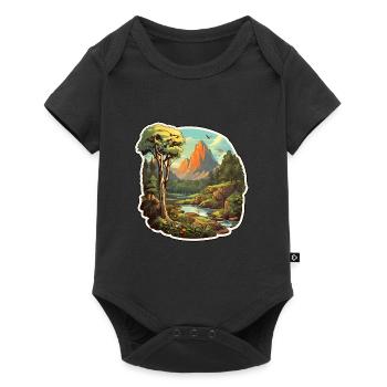 Landscape Nature - Baby Premium short-sleeve bodysuit - black - Front