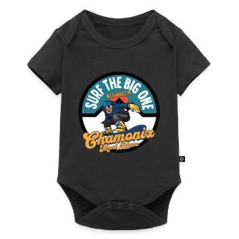 Surf the big one Chamonix Mont Blanc - Baby Premium short-sleeve bodysuit - black - Front