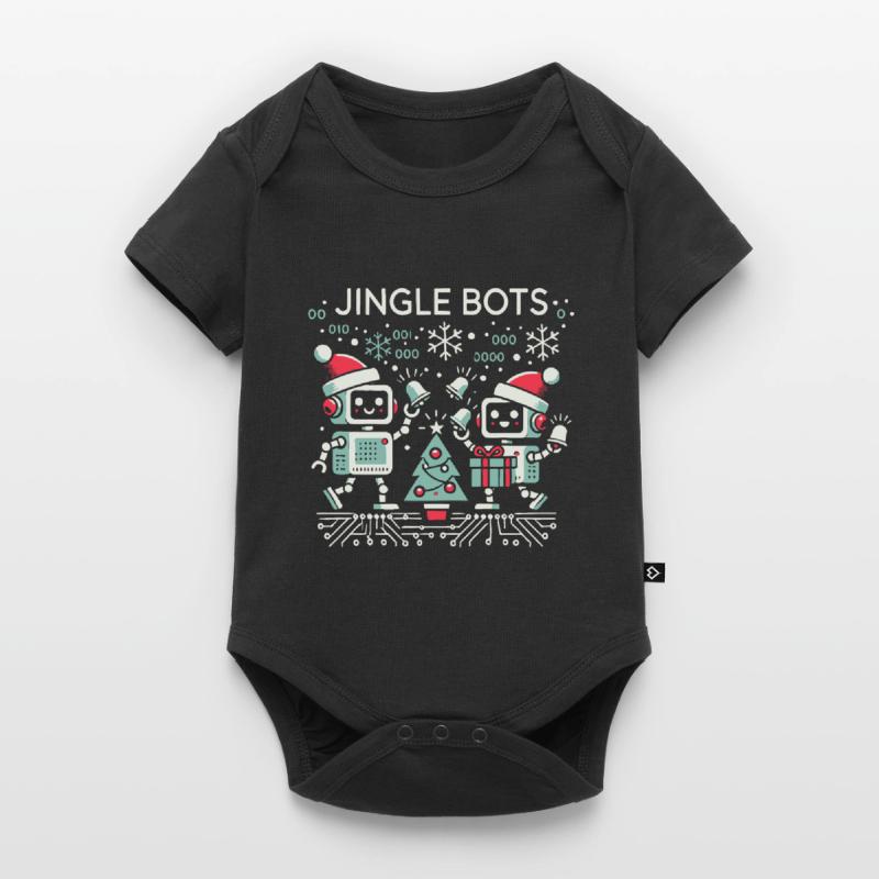 Jingle Bots - Christmas Robots with Binary Code Baby Premium short-sleeve bodysuit