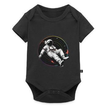 astronaute disque vinyle musique vinyle - Body à manches courtes Premium Bébé - noir - Devant