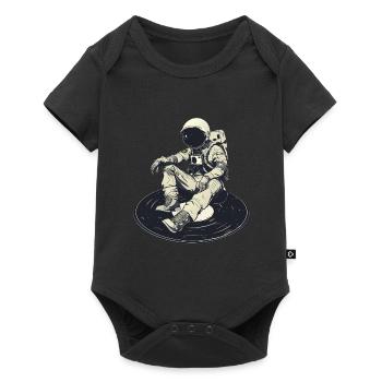 astronaute disque vinyle musique vinyle - Body à manches courtes Premium Bébé - noir - Devant
