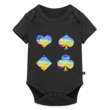 Playing cards - Baby Premium short-sleeve bodysuit - black - Front