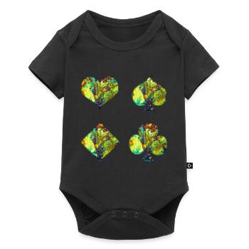 Playing cards - Baby Premium short-sleeve bodysuit - black - Front