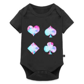 Playing cards - Baby Premium short-sleeve bodysuit - black - Front