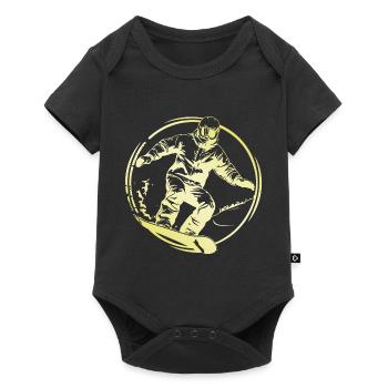 Snowboarding Man - Baby Premium short-sleeve bodysuit - black - Front
