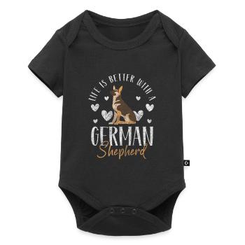 Berger allemand patte chien d’assistance - Body à manches courtes Premium Bébé - noir - Devant