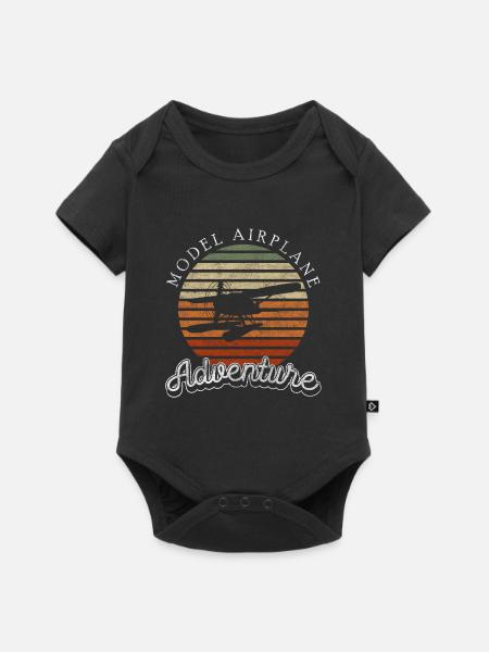 Flugzeug Hobby Pilot Flugplatz - Baby Premium Kurzarmbody - Schwarz