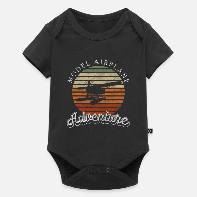 Flugzeug Hobby Pilot Flugplatz - Baby Premium Kurzarmbody - Schwarz