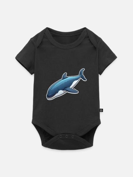 Wal Walfisch - Baby Premium Kurzarmbody - Schwarz