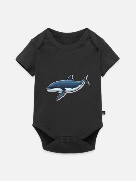 Wal Walfisch - Baby Premium Kurzarmbody - Schwarz