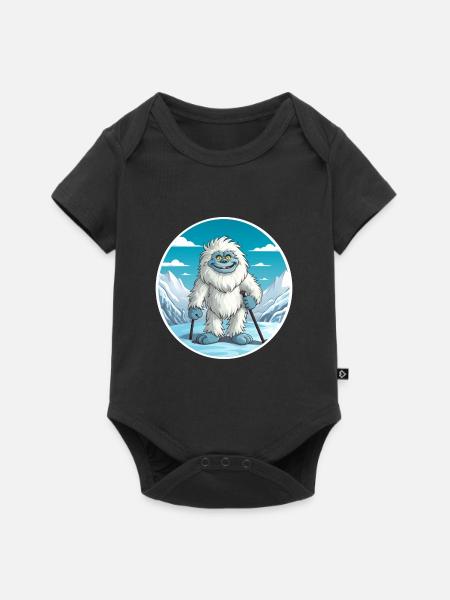 Yeti - Baby Premium Kurzarmbody - Schwarz