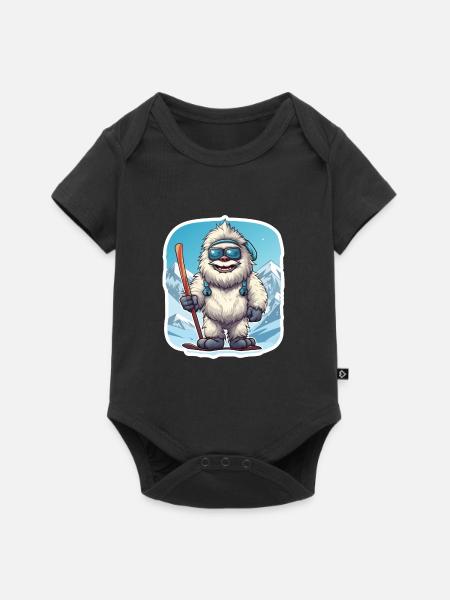 Yeti - Baby Premium Kurzarmbody - Schwarz